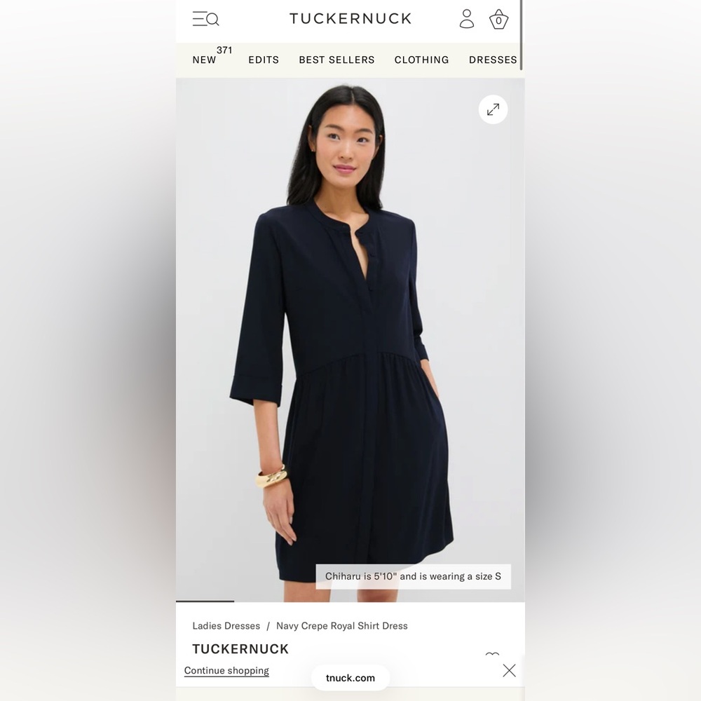 Tuckernuck Navy Crepe Royal Shirt Dress size XXS navy